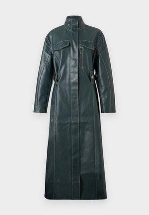 DROPPED SHOULDER HIGH COLLAR COAT - Casaco clássico - dark green