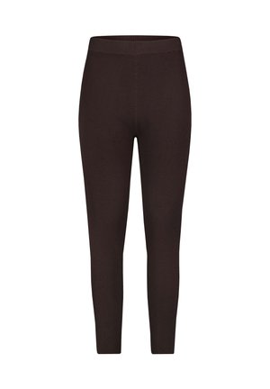 Sublevel, GERIPPTE LEGGINGS ELASTISCHER BUND UNIFARBEN ALLTAG - Leggings - Hosen - dunkelbraun