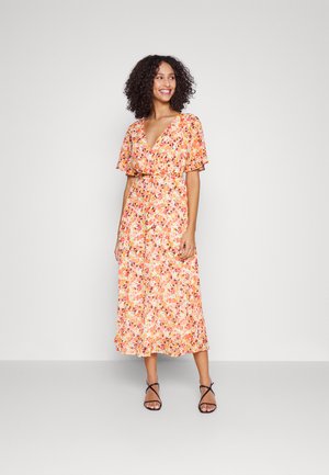 ONLY Tall ONLLUCIE MIDI WRAP DRESS PTM - Maxi šaty - cherry tomato aop:claire