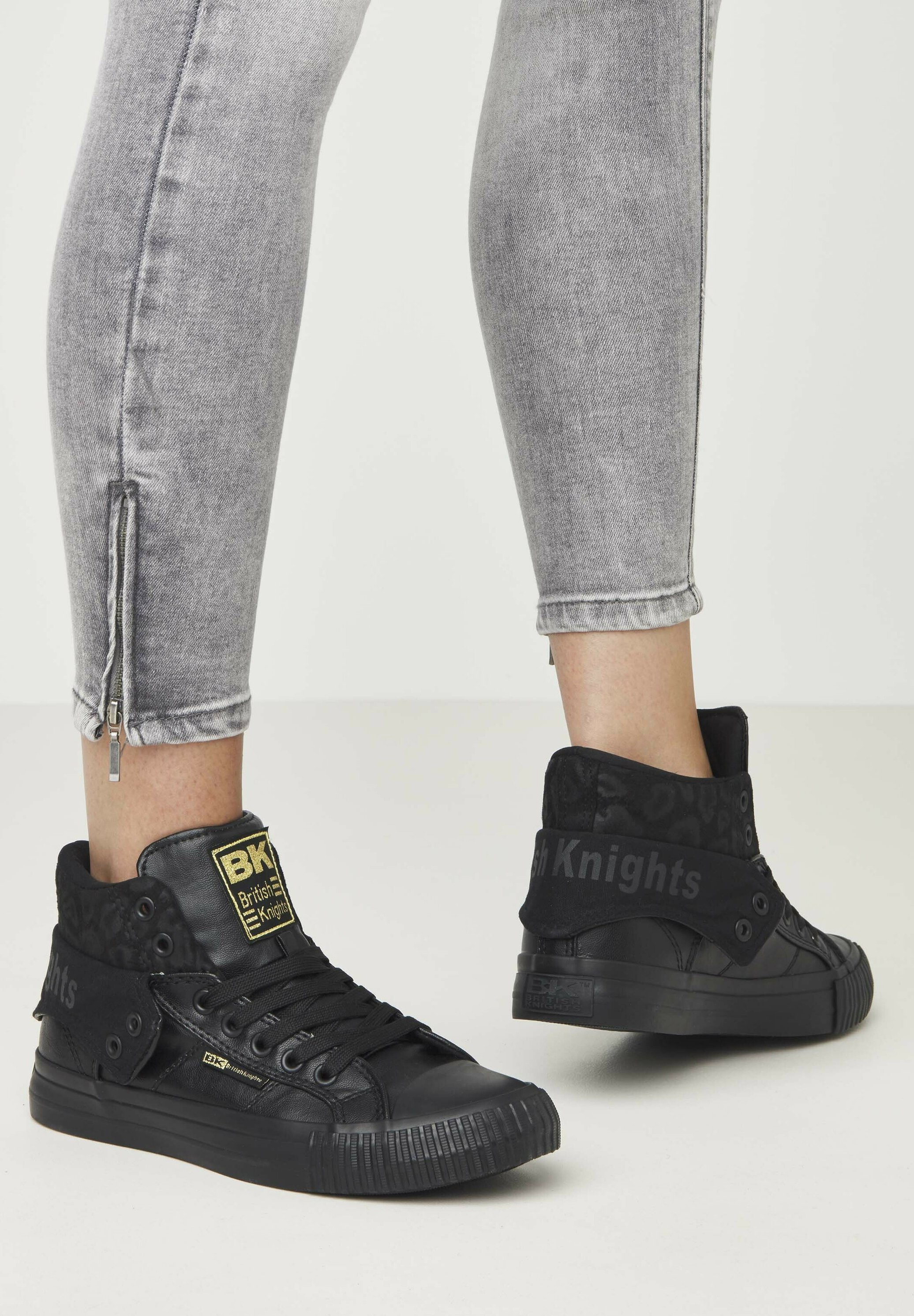 British Knights SNEAKER ROCO - Sneakers hoog - black/black leopard/black/ Zwart denim/blackdenim - Zalando.nl