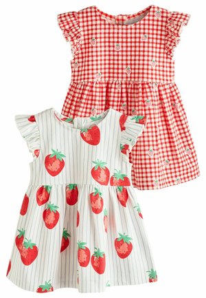 REGULAR FIT - 2 PACK - Nappali ruha - red  blue strawberry gingham print