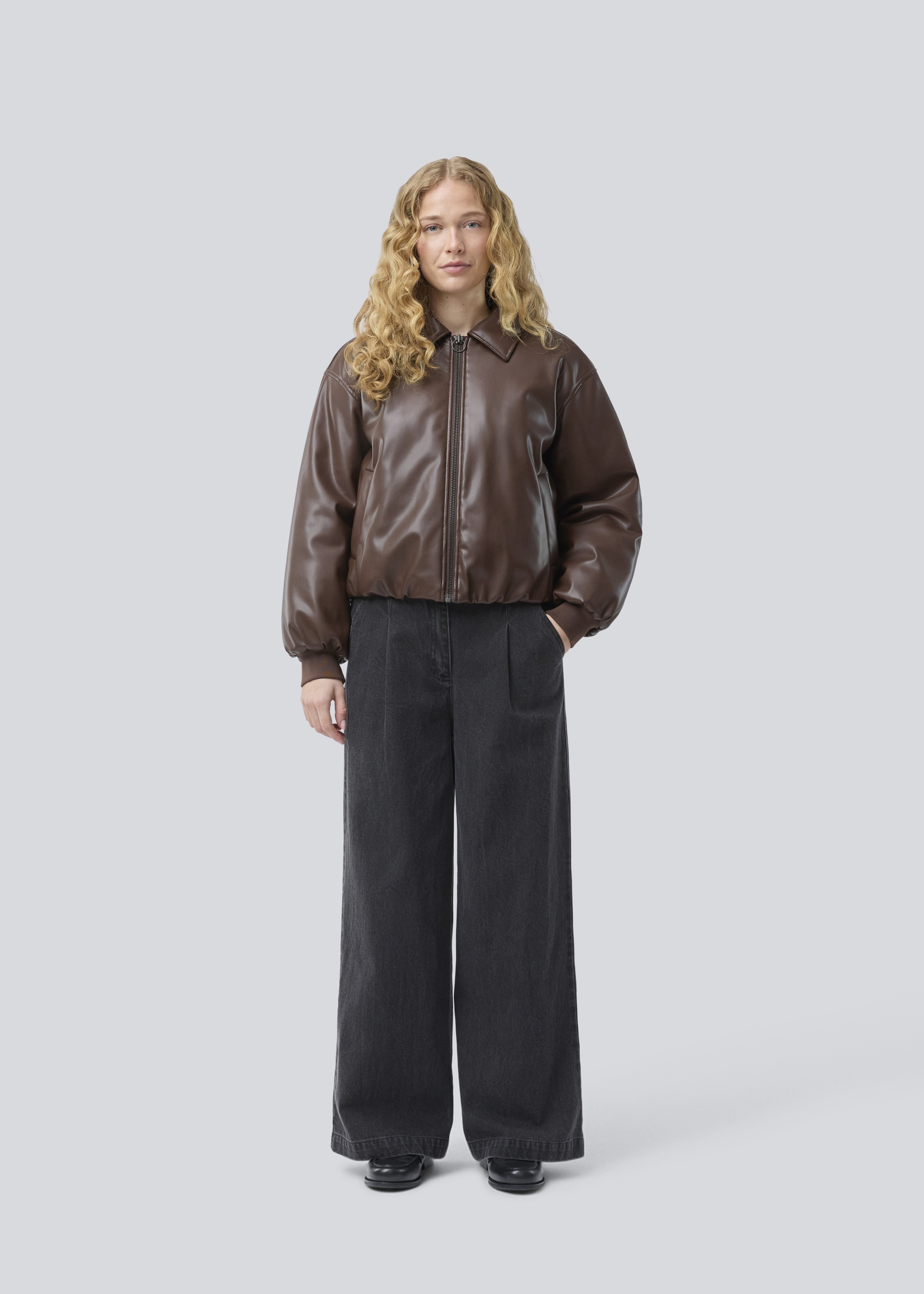 Modström OLENAMD JACKET - Faux leather jacket - decadent chocolate