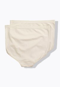 Slip di cotone beige in confezione da due, caratterizzati da una consistenza morbida, ampia cintura elastica e design a copertura totale.