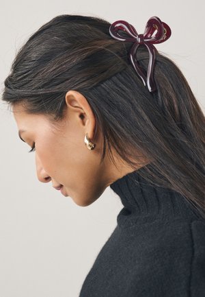 Next, HAIR CLIP  . - Hair styling accessory - burgundy red