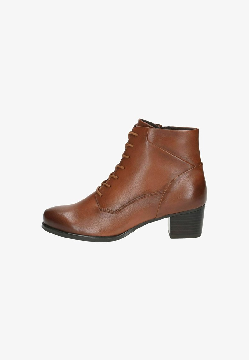 Caprice Šněrovací kotníkové boty - cognac nappa