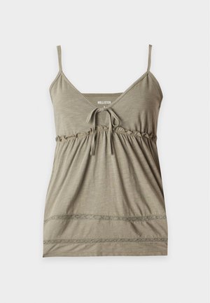 Hollister Co., BARE TIE FRONT BABYDOLL - Μπλούζα - olive