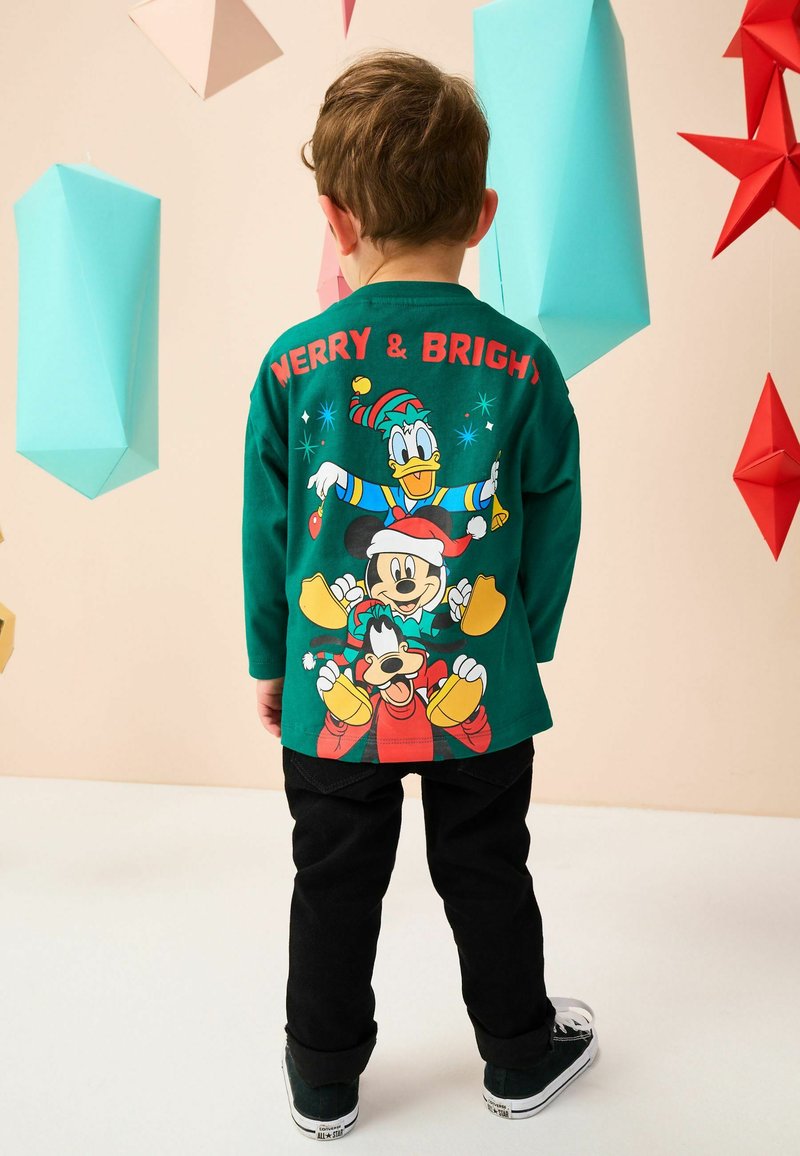Camiseta De Manga Larga Con Estampado De Mickey Mouse - Básico Cómodo Y Casual, Ideal Para El Día A Día