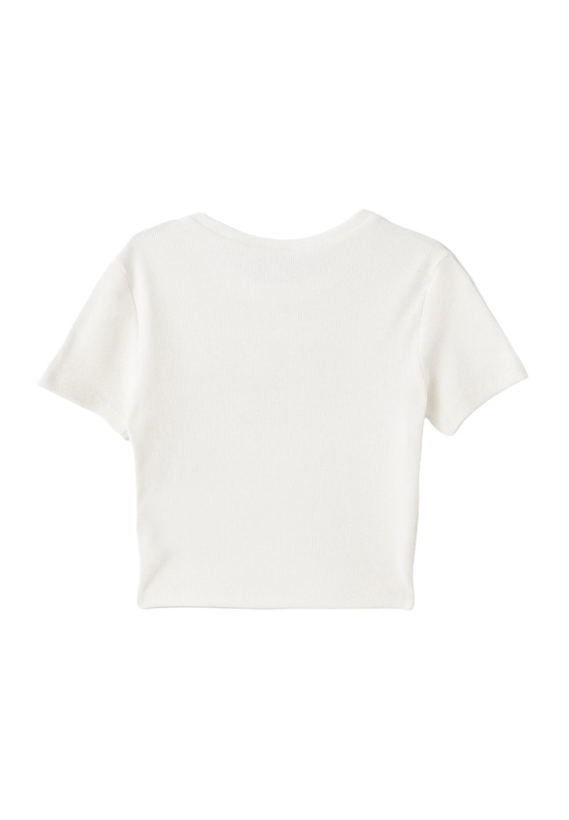 Koton T-Shirt Donna Crop Top A Maniche Corte – Girocollo Con Stampa – Colore Bianco Sporco (001) – 100% Cotone