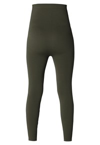 Geribbelde legging in donkergroen. Hoge taille ontwerp met een gladde,rekbare textuur. Heeft een aansluitende silhouet en geen zichtbare naden.