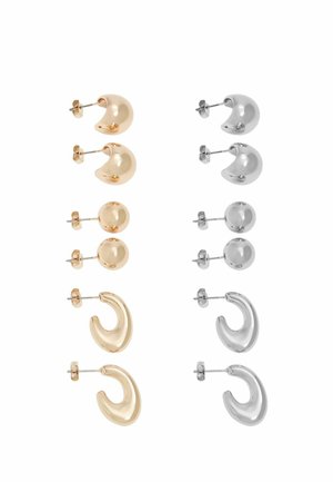 Stradivarius SET OF 6 PAIRS OF ASSORTED COLOURED - Øreringe - gold coloured