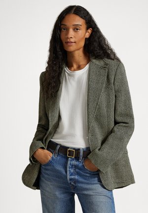 Polo Ralph Lauren HERRINGBONE LINEN BLEND BLAZER - Suknjič - black/cream