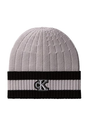 Calvin Klein, MONOGRAM PATCH TIPPED CUFF BEANIE - Bonnet - formal gray