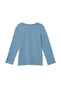 Langarmshirt aus weichem, hellblauem Baumwollstoff. Verfügt über einen runden Halsausschnitt und eine glatte Textur ohne sichtbare Muster oder Akzente.
