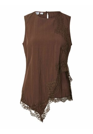 Pieces, SLEEVELESS TOP PCJOLIVIA ASYMETRIC LACE - Blouse - hot fudge