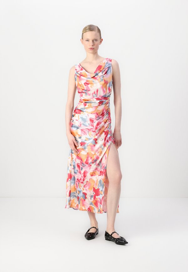 Cowl Neck Draped Maxi Dress - Occasion wear - abstract