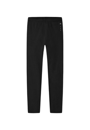 Leggings noirs longue longueur avec une ceinture élastique et un petit logo réfléchissant sur la partie supérieure de la jambe gauche.