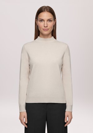 Betty Barclay, BETTY BARCLAY MIT STEHKRAGEN BASIC-STRICKPULLOVER - Pullover - beige