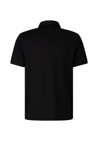 Czarna koszulka polo z klasycznym kołnierzykiem i krótkimi rękawami. Wykonana z gładkiej tkaniny, z czystym wzorem z tyłu.
