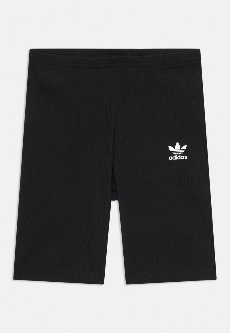Musta ribbed pyöräilyhame, joka on valmistettu puuvillasekoitteesta. Hameessa on brodeerattu valkoinen Adidas-logo vasemmassa jalassa.