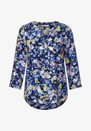 MIT BLUMEN MUSTER - Tunique - grand blue