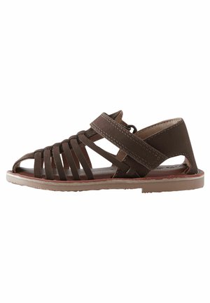 LEATHER CLOSED TOE SANDALS  - REGULAR FIT - Gyalogló szandálok - chocolate brown