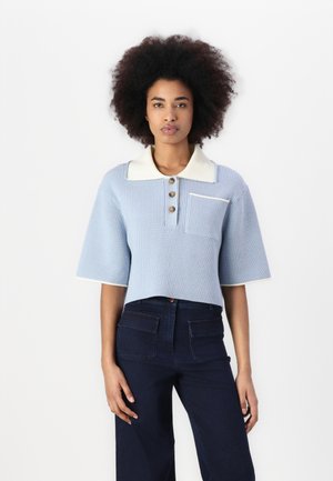 CARMELIA CROPPED PIKE - Neule - dusty blue