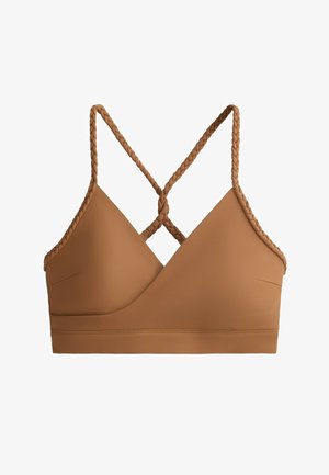 OYSHO, COMFORTLUX MEDIUM SUPPORT BRAIDED SPORTS BRA - Sportovní podprsenky se střední oporou - light brown