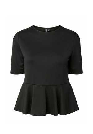 Pieces, BLUSE PCALISA PEPLUM - Blusa - black