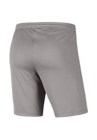 Grijze sportshorts met een elastische tailleband, gemaakt van gladde stof, met een eenvoudig ontwerp en een aangesloten pasvorm. Geen zichtbare zakken.
