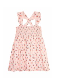 JoJo Maman Bébé CRAB CROSS BACK SMOCKED REGULAR FIT - Vapaa-ajan mekko - pink peach cherry