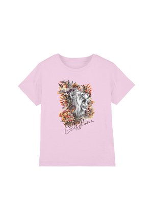 Cotton Soul, HARRY POTTER GRYFFINDOR FLORAL LION MASCOT UNISEX - Print T-shirt - pink