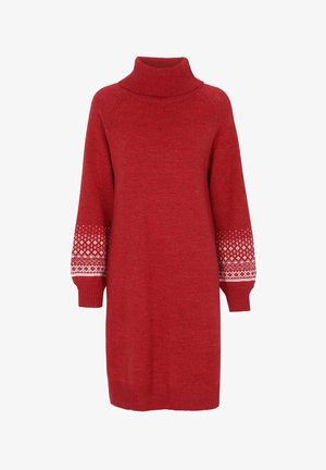 Cellbes of Sweden WITH PATTERNED SLEEVES - Strickkleid - red patterned