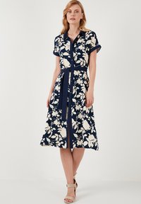 LELA REGULAR FIT - Kreklkleita - ecru dark blue