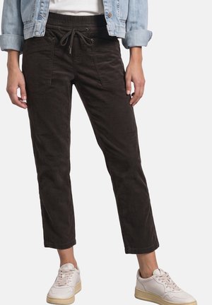 Street One, SLIM LEG CORDHOSE IM LOOSE FIT - Pantalon classique - black coffee