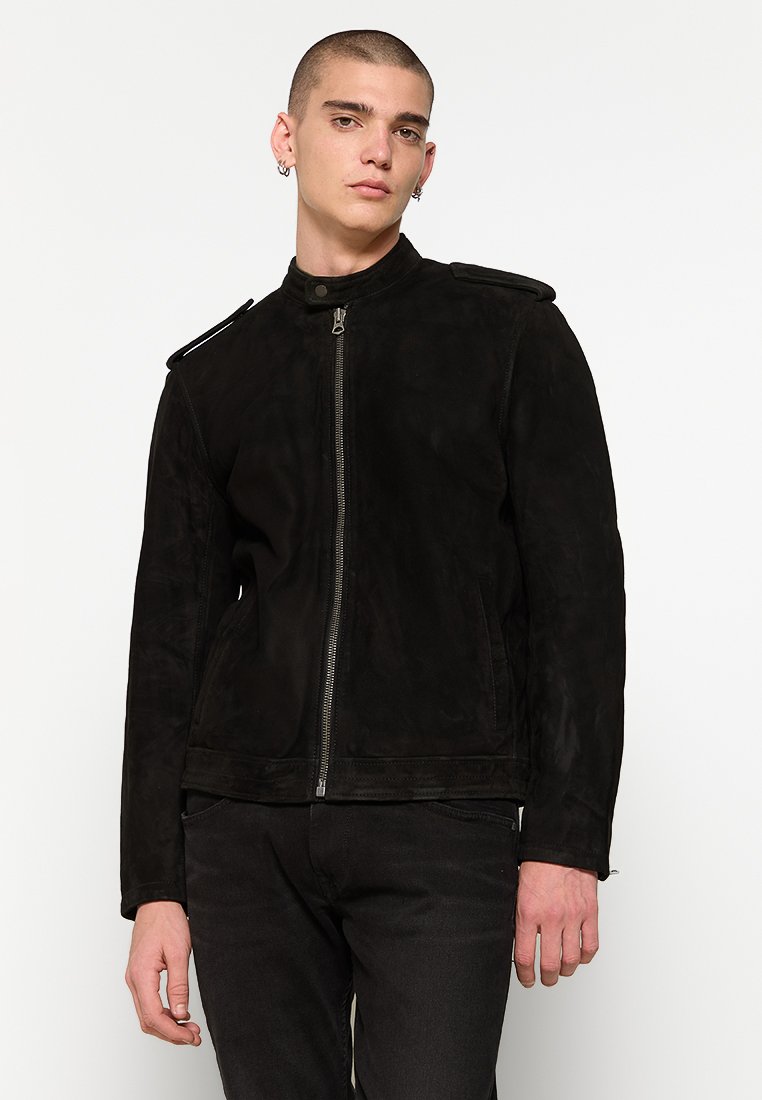 Pepe Jeans Leren jas zwart