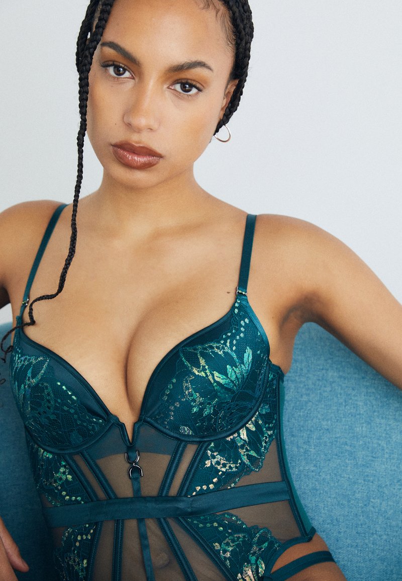 Ann Summers - AFTER GLOW CORSET BASQUE - Korsete - dark green, Palielināt