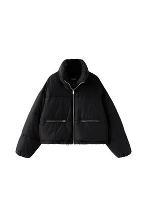 Stradivarius, HIGH NECK CROPPED JACKET - Veste d'hiver - black