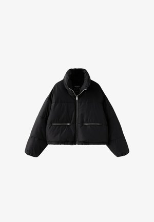 Stradivarius, HIGH NECK CROPPED JACKET - Veste d'hiver - black
