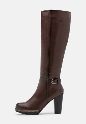 Högklackad stövel - dark brown