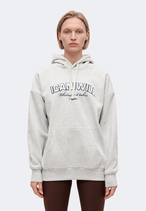 ICANIWILL, EVERYDAY RELAXED HOODIE PRINT - Суитшърт с качулка - light grey