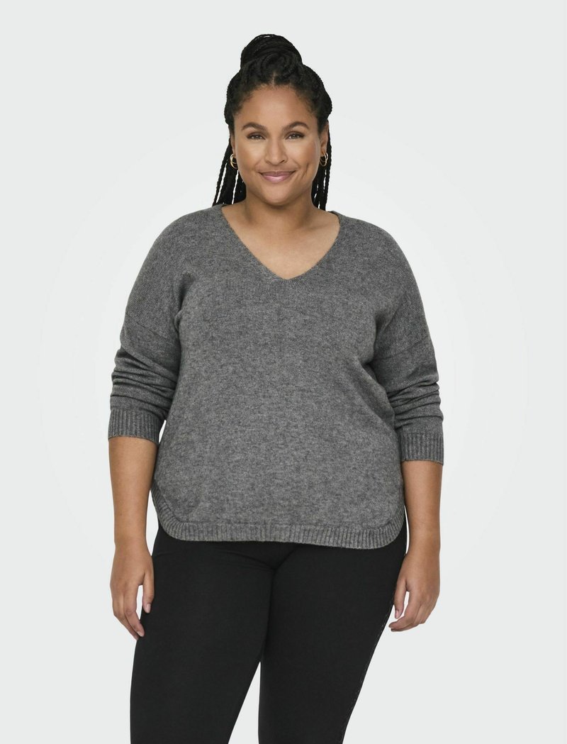 ONLY Carmakoma CARMARGARETA LS PULLOVER KNT NOOS - Pullover - chocolate torte