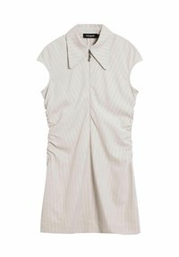 SLIM STRIPED WITH SHORT SLEEVES - Košilové šaty - beige
