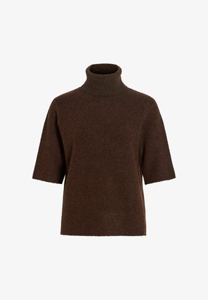 VILA, KNITTED TOP VILOLO TURTLENECK - T-shirts print - coffee bean