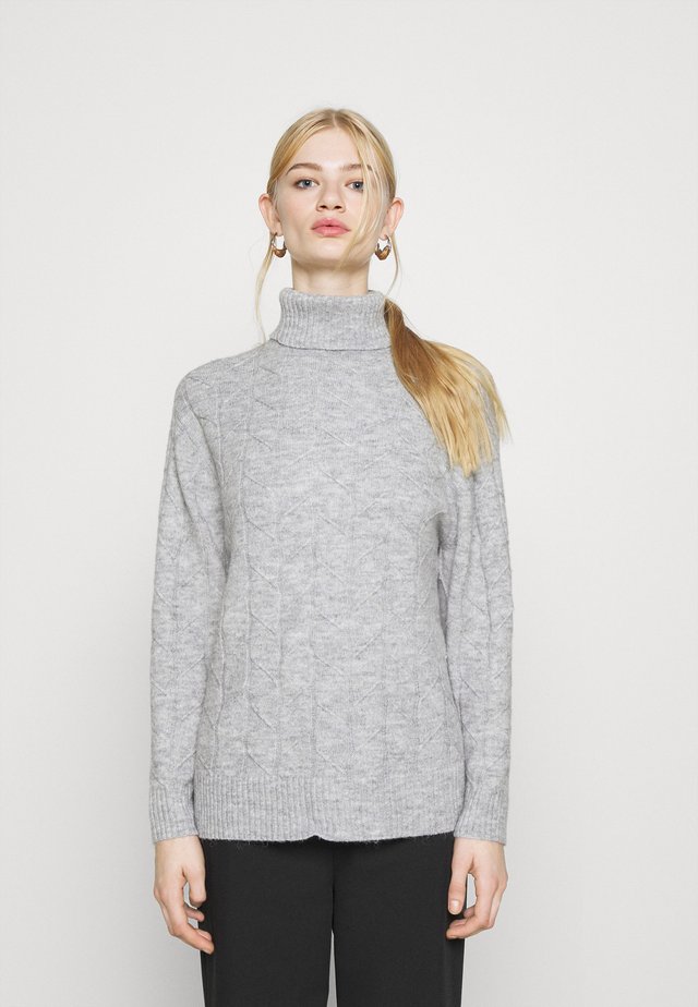 CABLE LONG LINE - Jersey de punto - mottled light grey