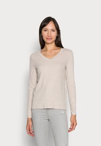 TOM TAILOR V-NECK - Camisola de manga comprida - cold beige melange