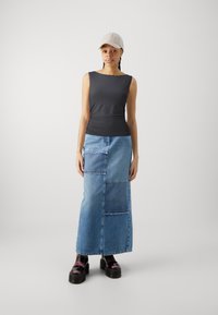 Gina Tricot SOFT TOUCH BOATNECK TOP - Topper - stone