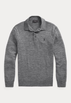 Polo Ralph Lauren, WASHABLE WOOL POLO-COLLAR SWEATER - Strickpullover - fawn grey heather
