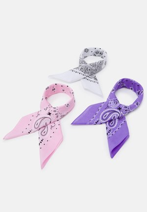 BANDANA 3 PACK UNISEX - Tørklæde / Halstørklæder - violet/white/rose