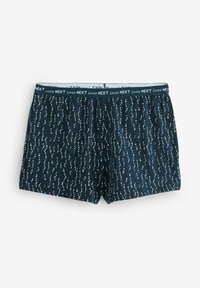 Heren boxershorts in marineblauw met een wit stippenpatroon, elastische tailleband met merktext, zachte stof en een losse pasvorm.
