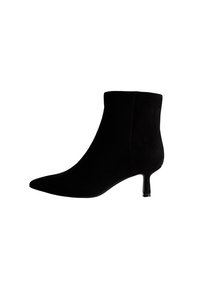 KITTEN HEEL POINTED TOE - Botines - black